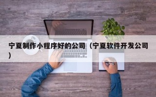 沂源宁夏制作小程序好的公司（宁夏软件开发公司）
